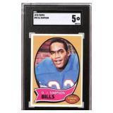 1970 Topps #90 O.J. Simpson Rookie SGC Graded 5 EX