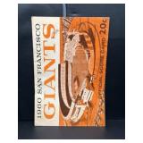 1960 San Francisco Giants Official Scorecard