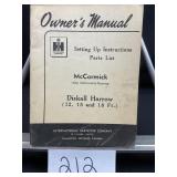 IH Diskall Harrow 1952 Parts List