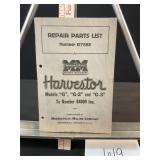Repair Parts List Harvestor Models G G-2 G-3