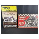 BSA & Anvil Motorcycle Signs