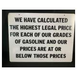 Gasoline Pricing Metal Double Sided Sign