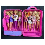 Barbie Rolling Case with 8 Barbies