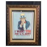U.S. Army Uncle Same Framed Poster 1968