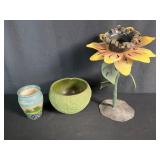 Pottery Vase & Planter Metal Yard Decor
