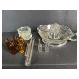 Glass Juicer, Amber Bottles, Test Tubes
