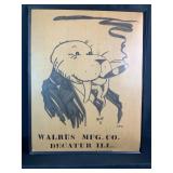 Liz Gray Walrus Mfg. Co. Decatur IL Poster