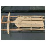 Wooden Sled With Metal Runers
