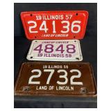 Motorcycle License Plates 1957, 58, 59