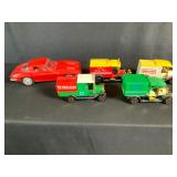 Plastic Corvette, Plastic & Metal Delivery Trucks