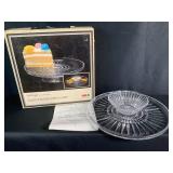 Fostoria Heritage Cake Stand/Chip Dip Set NOS