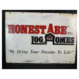 Honest Abe Log Homes Metal Double Sided Sign