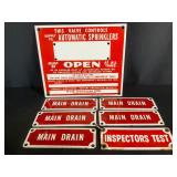 Porcelain Automatic Sprinklers Signs