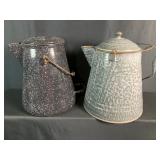 Vollrath Enamel Ware Coffee Pot & Unmarked Pot