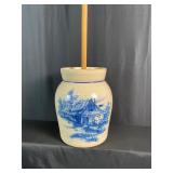 Painted Crock Butter Churning