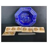 Democratic & Republican Pins Political Ashtray