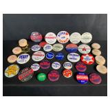 Political Buttons & Wooden Nickels