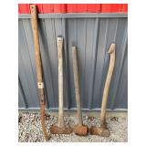 Long Handled Ax and Sledge Hammer