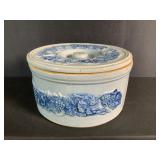 Stoneware Cheese Butter Crock Grape Pattern