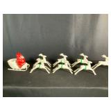 Christmas Santa in Sleigh & Reindeer-Plastic