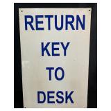 Return Key Metal Sign