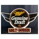 Miller Harley-Davidson Metal Embossed Sign