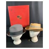 Adam Hat with Box & Straw Hat