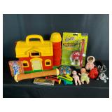Barn, M&M Toy, Cracker Jack Cards Harmonica