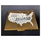 Brass Political Card Wallet Holder