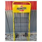 Pennzoil Metal Rolling Cart Display Rack 51 inches