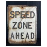 Speed Zone Metal Embossed Street Sign