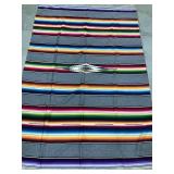 Wool Saltillo Serape Fringed Blanket 92 x 64 inch