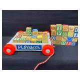 PlaySkool Plastic Card & Wooden Blocks