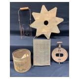 Antique Lot Wooden Star, Grate, & More