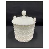 Fenton White Milk Glass Lidded Candy Dish