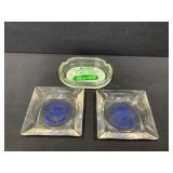 Vintage Glass Advertising Ashtrays