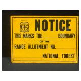 Notice Forest Service Metal Sign