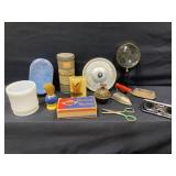 Antique Lot including Binoculars, Match box,&More