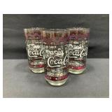 Coca-Cola Tiffany Style Glass Tumblers-1970ï¿½s