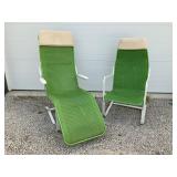 Green Vintage Lawn Chairs Set of 2