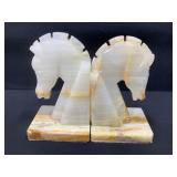 Onyx Stone Trojan Horse Bookends