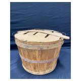 Wood Fruit Basket with Lid & Wire Handles