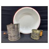 Enamel Basin and Sifters