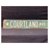 W. Courtland Ave. Embossed Metal Street Sign
