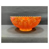 Imperial Carnival Glass Bowl Star and File Pattern