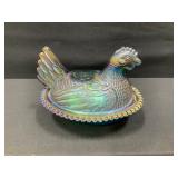 Carnival Glass Hen on Nest