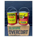 Olympic Stain & Overcoat Empty Cans & Box