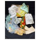 Large Lot of Shawï¿½s, Hankies, Hair Scarves, & More