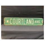W. Courtland Ave. Embossed Metal Street Sign