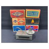 Tin Chamberstick Match Holder & Match Boxes